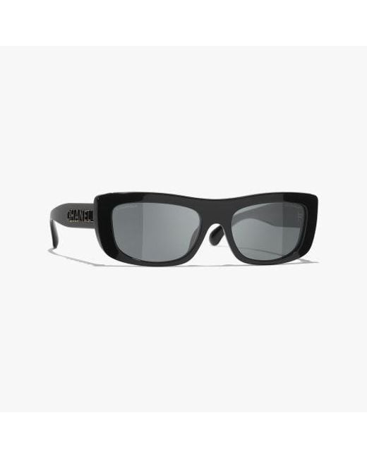 Chanel Black Rectangle Sunglasses