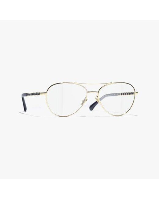 Chanel White Pilot Eyeglasses
