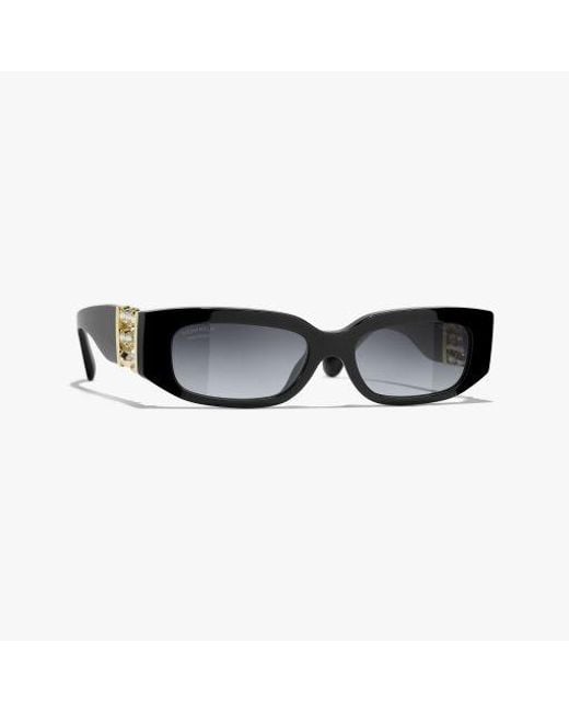 Chanel Black Oval Sunglasses