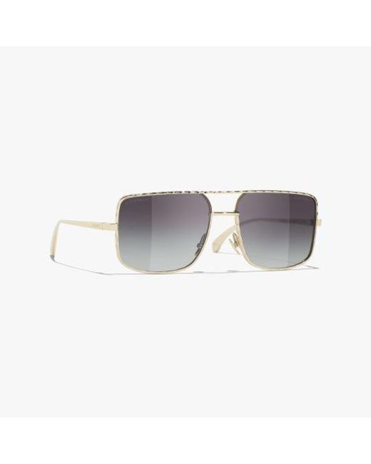 Chanel Gray Pilot Sunglasses