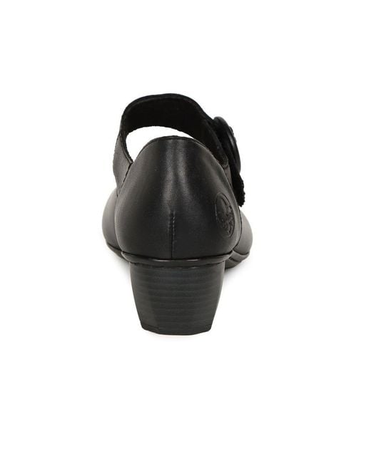 Rieker Black Twirl Mary Jane Court Shoes