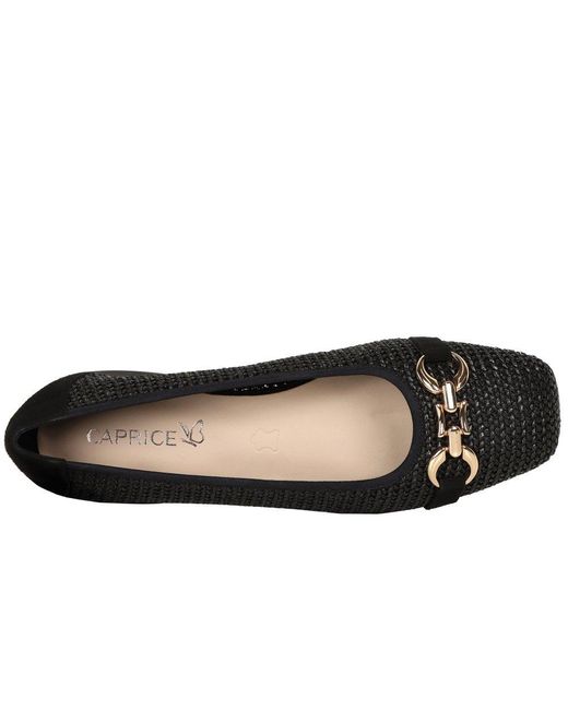 Caprice Black Tour Ballet Pumps