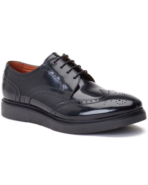Base London Black Joe Brogue Shoes for men