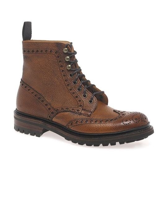Cheaney Brown Tweed Formal Lace Up Boots for men