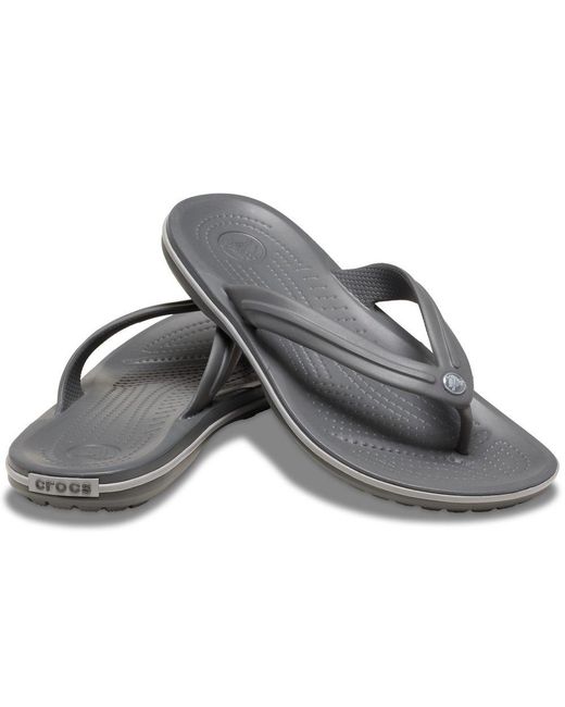 CROCSTM Gray Crocband Flip Toe Post Sandals for men