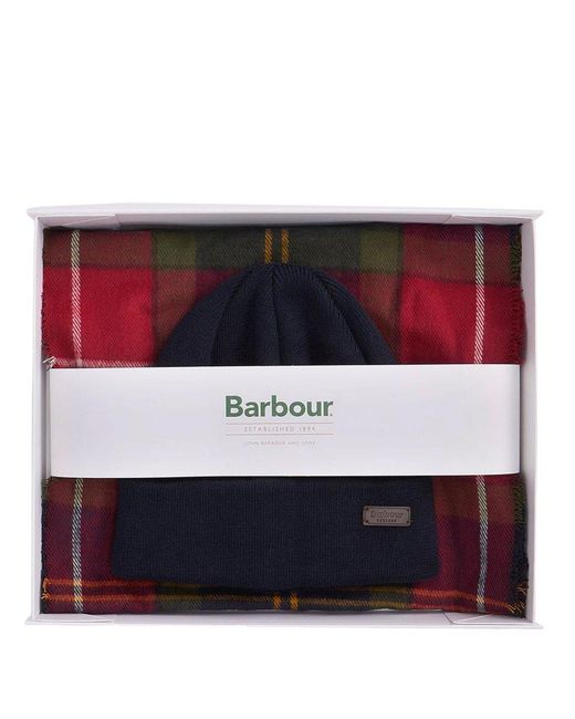 Barbour Black Swinton &Amp; Galingale Hat &Amp; Scarf Set