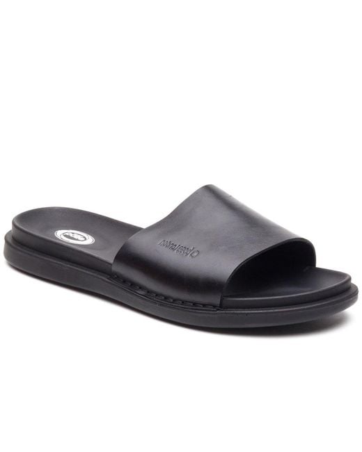 Base London Blue Albany Slide Sandals for men