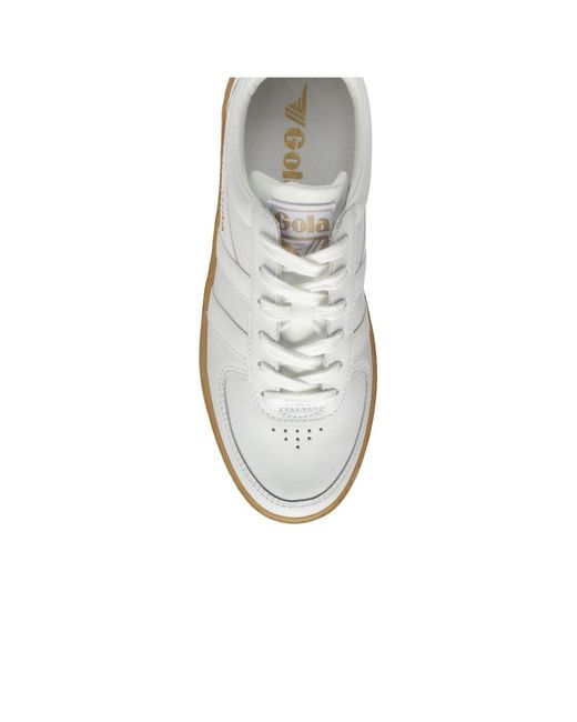 Gola White Grandslam Leather Casual Trainers