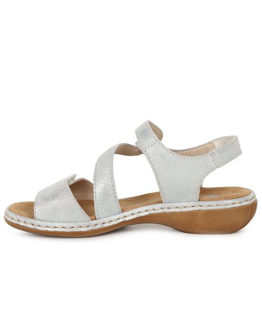 Rieker White Sphere Riptape Sandals