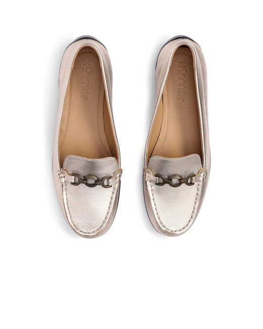 Hotter White Dover Wide Fit Loafers