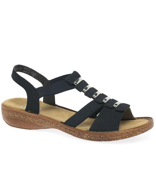 Rieker Blue Trim Sling Back Sandals