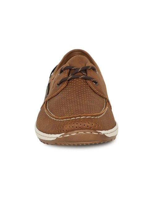 Rieker Brown Anchor Boat Shoes for men