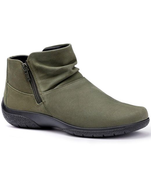 Hotter Green Murmur Wide Fit Ankle Boots