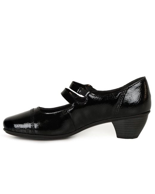 Rieker Black Tango Mary Jane Court Shoes