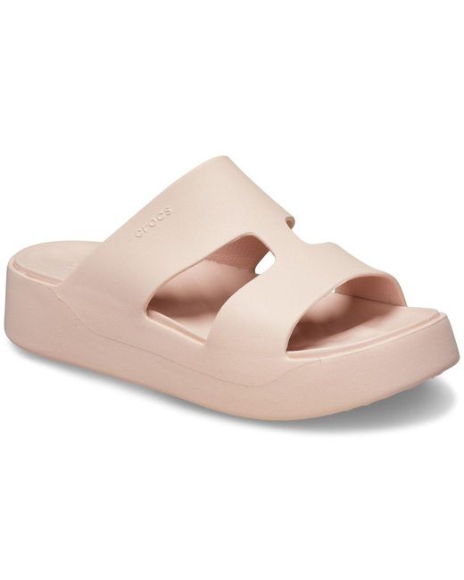 CROCSTM Pink Getaway Platform H-Strap Mules