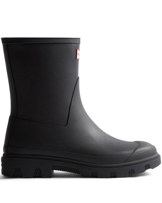 Hunter Black Downpour Short Wellingtons for men