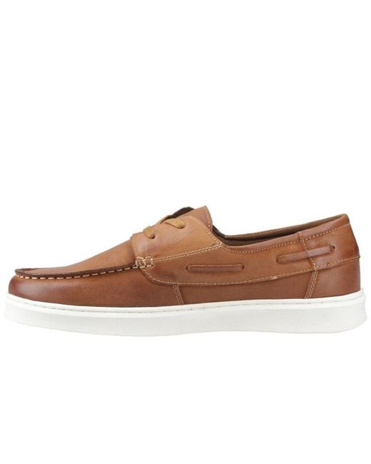 Hush Puppies Brown Madden Boat Shoes for men