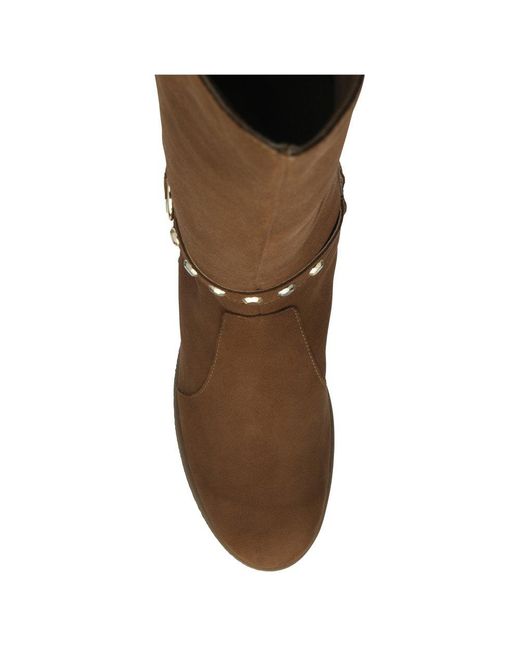 Ravel Brown Arkle Knee High Wedge Boots
