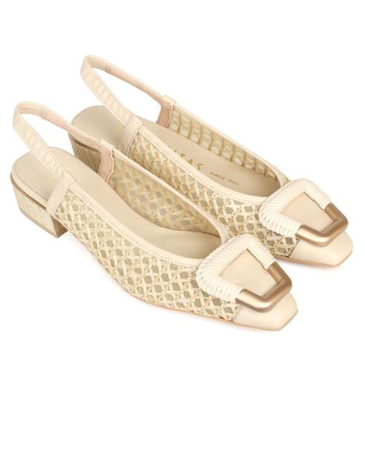 Hispanitas Natural Azucena Low Heeled Slingbacks