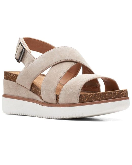 Clarks Multicolor Lizby Cross Wedge Sandals