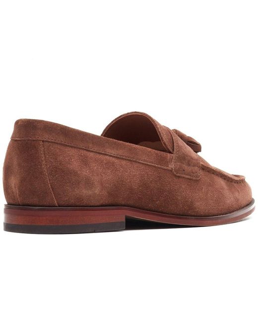 Base London Brown Flint Tassle Loafers for men