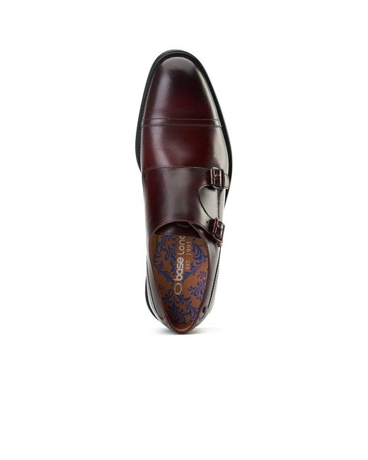 Base London Brown Taper Monk Shoes for men