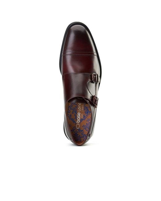 Base London Brown Taper Monk Shoes for men