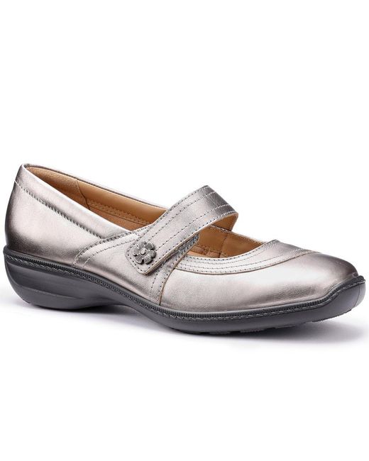 Hotter Gray Charity Mary Jane Shoes