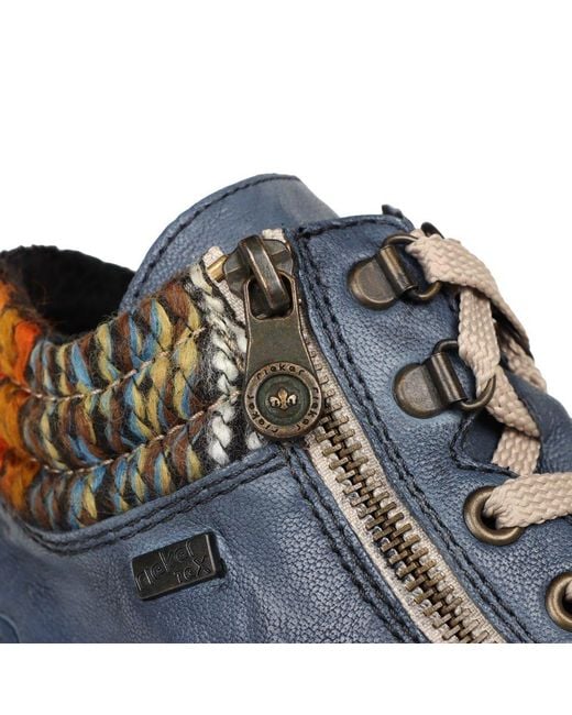 Rieker Blue Oxbridge Ankle Boots