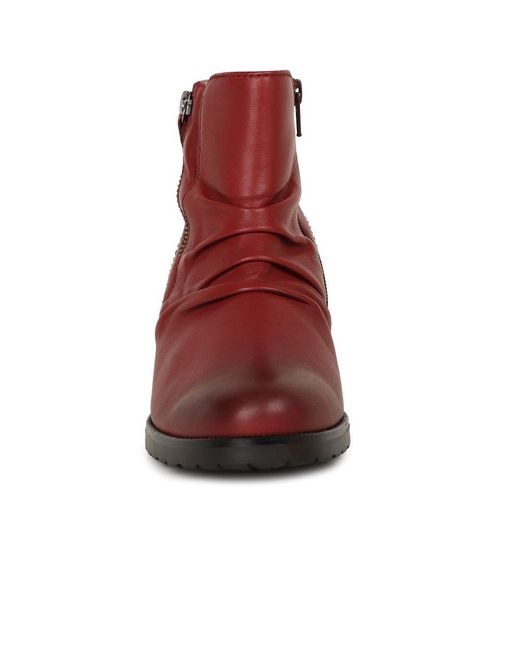 Gabor Red Jenna Ankle Boots