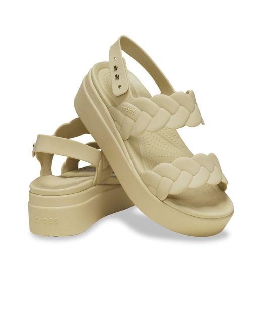 CROCSTM Metallic Women's Brooklyn Woven Low Wedges Platform Sandals