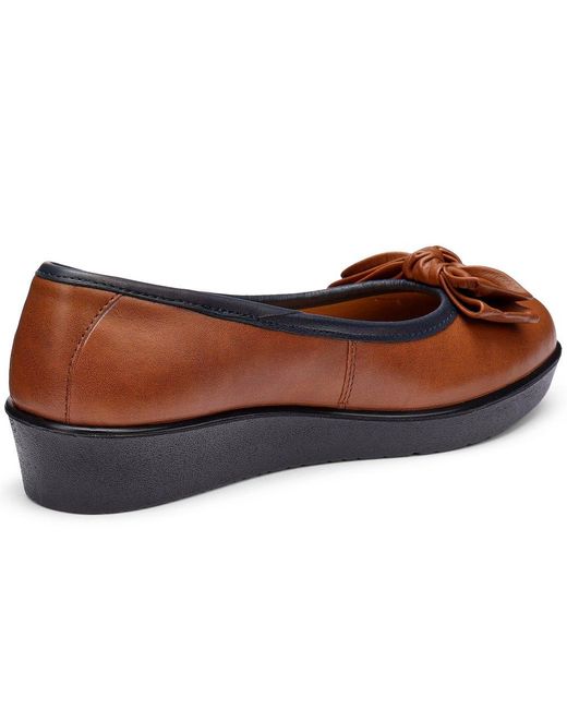 Hotter Brown Jade Low Wedge Pumps
