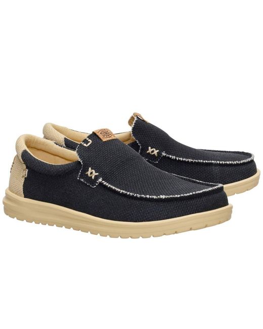 HeyDude Blue Mikka Braided Slip On Shoes for men