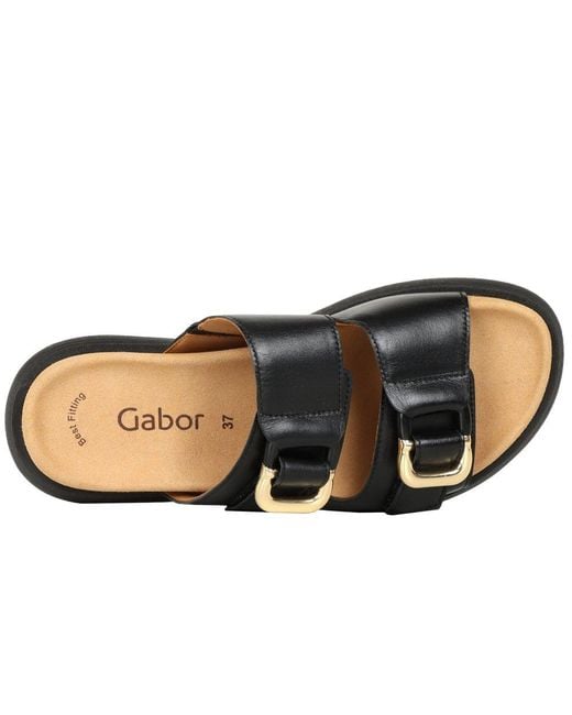 Gabor Black Abe Mule Sandals