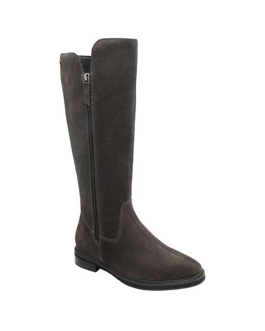 Ravel Black Ashington Low Heeled Knee High Boots