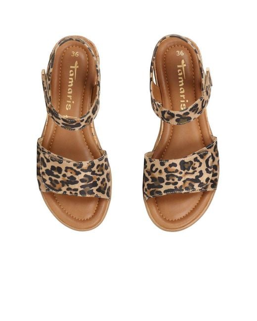 Tamaris Brown Iris Low Wedge Sandals