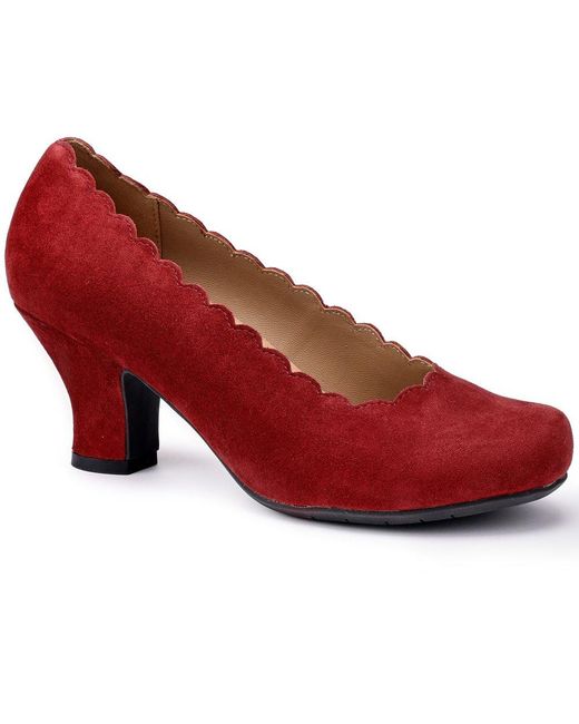 Hotter Red Jive Wide Fit Court Shoes