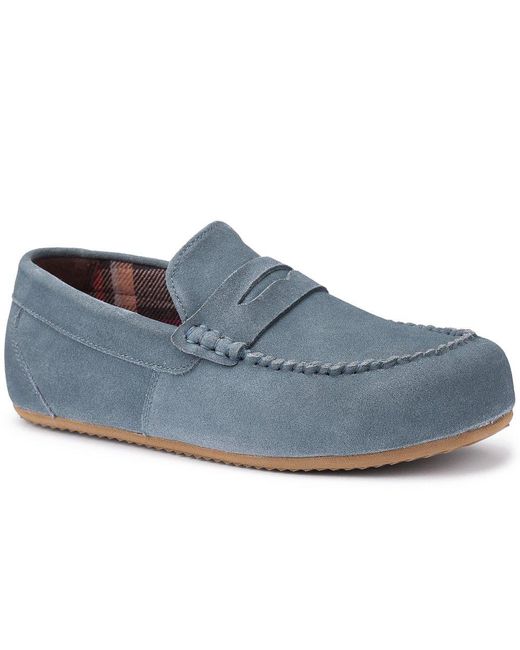 Hotter Blue Serene Suede Slippers