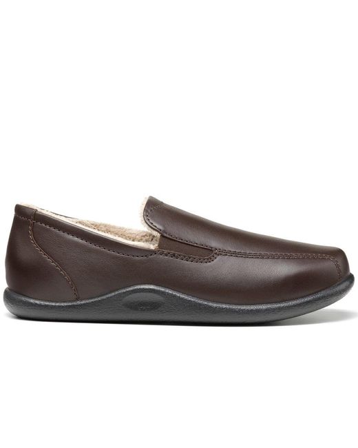 Hotter Gray Relax Warm Lined Slippers for men