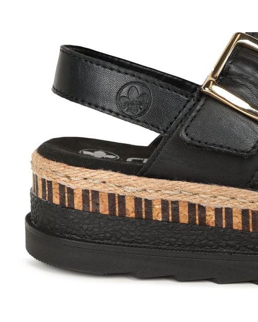 Rieker Black Cayman Sandals