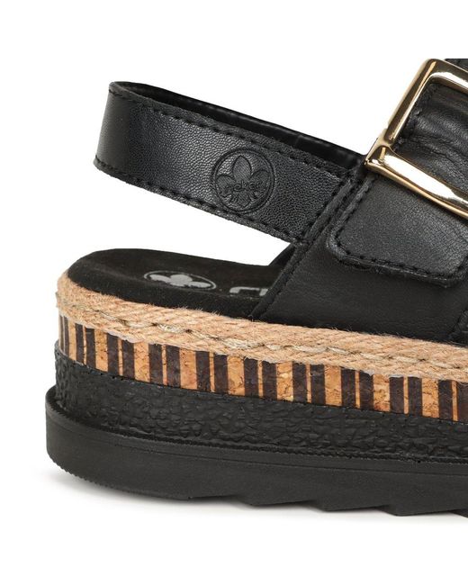 Rieker Black Cayman Sandals