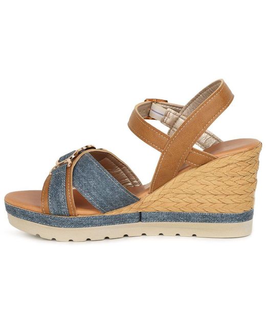 Lotus Blue Solena Wedge Heel Sandals