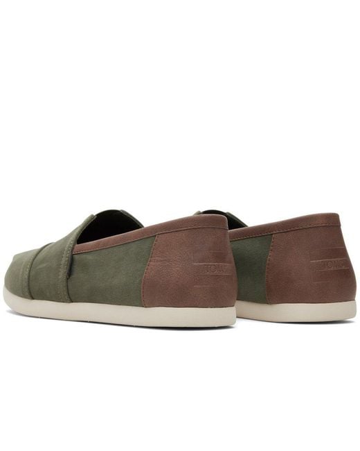 TOMS Green Alpargata Classic Slip On Shoes for men