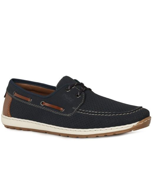 Rieker Blue Anchor Boat Shoes for men
