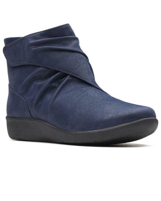 clarks navy blue ankle boots