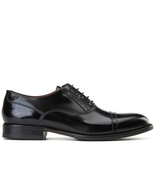 Base London Black Franklin Toe Cap Oxford Shoes for men