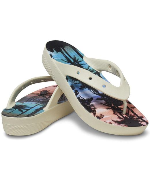 CROCSTM Blue Classic Summer Nostalgia Platform Flip Flops