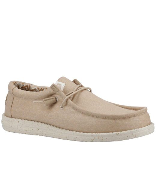 Hey Dude Natural Wally Canvas Shoes Size: 7 for men