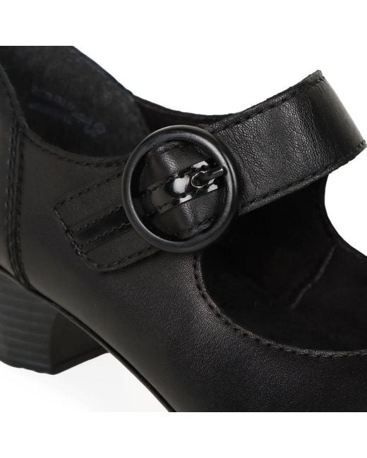 Rieker Black Twirl Mary Jane Court Shoes