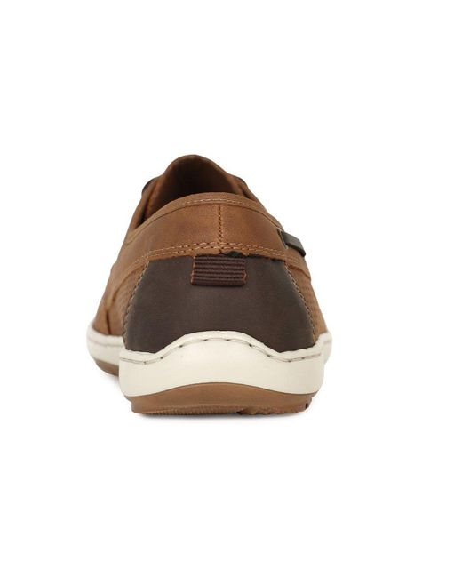 Rieker Brown Anchor Boat Shoes for men